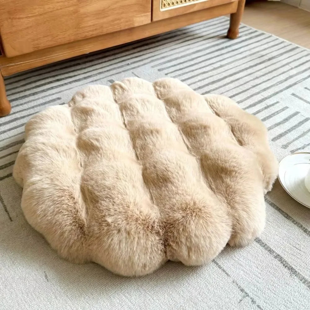 Round Cat Pad Non-slip Bottom Insulation Feature Pet Cushion, Washable