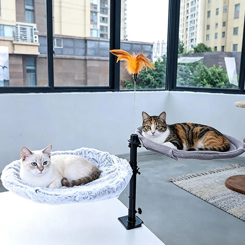 Adjustable Cat Hammock Desk Bed with Toy - ProPawPet.com
