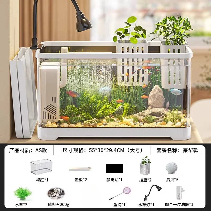All-in-one Aquarium Filter Oxygen System Small Living Room – 27 Colors