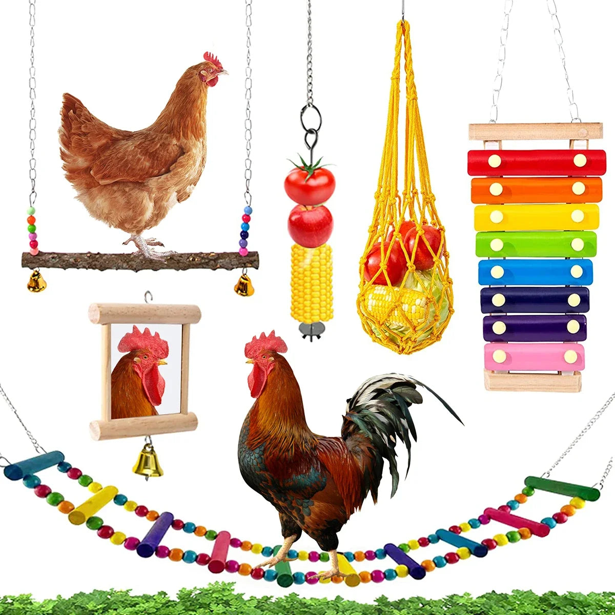 Wood 1 Chicken Toys Set