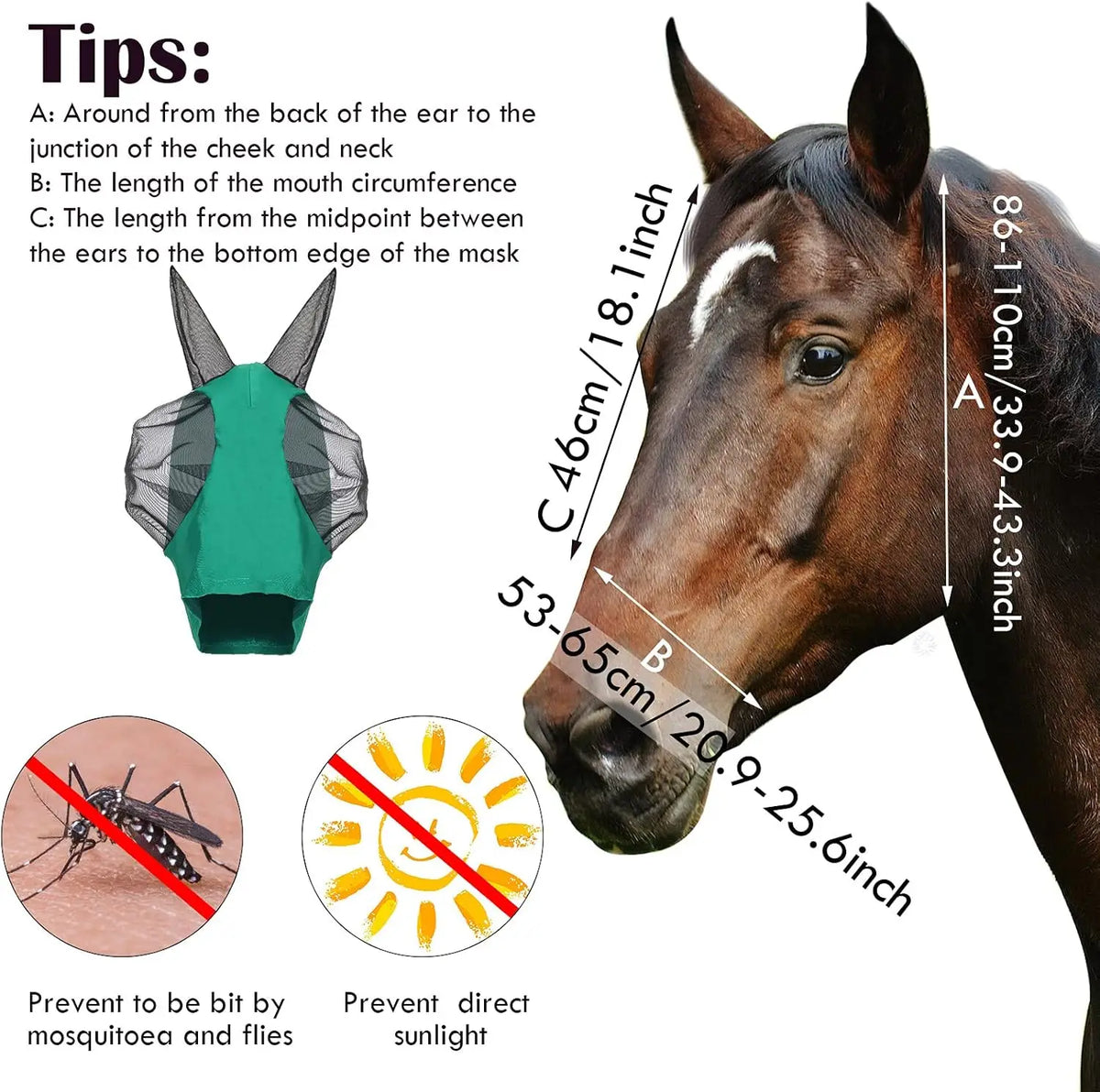 Horse Bit Face Mask Anti-Mosquito Insect - ProPawPet.com