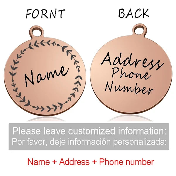 Custom Personalized Cat Dog ID Circle Tag - ProPawPet.com