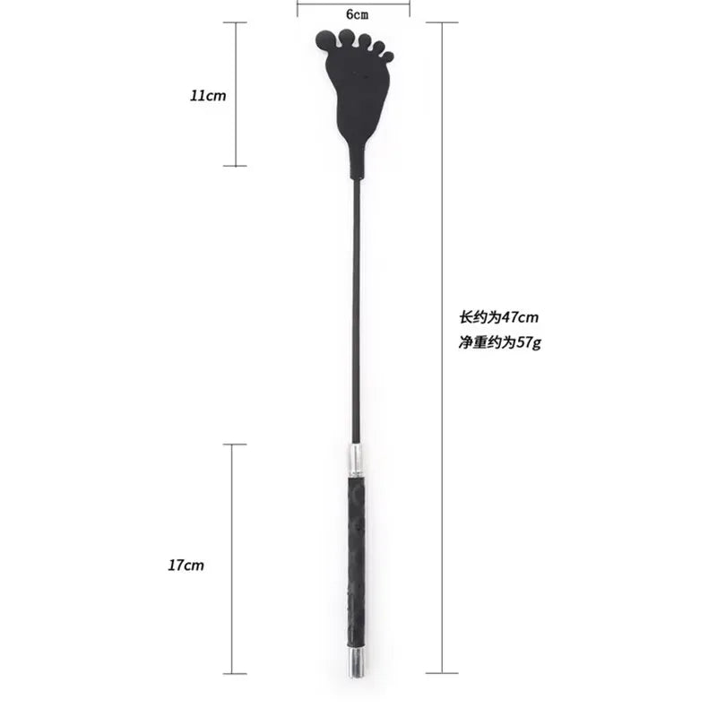 47cm Black Silicone Heart Top Long Straight Whip – Whips, Crops & Spurs