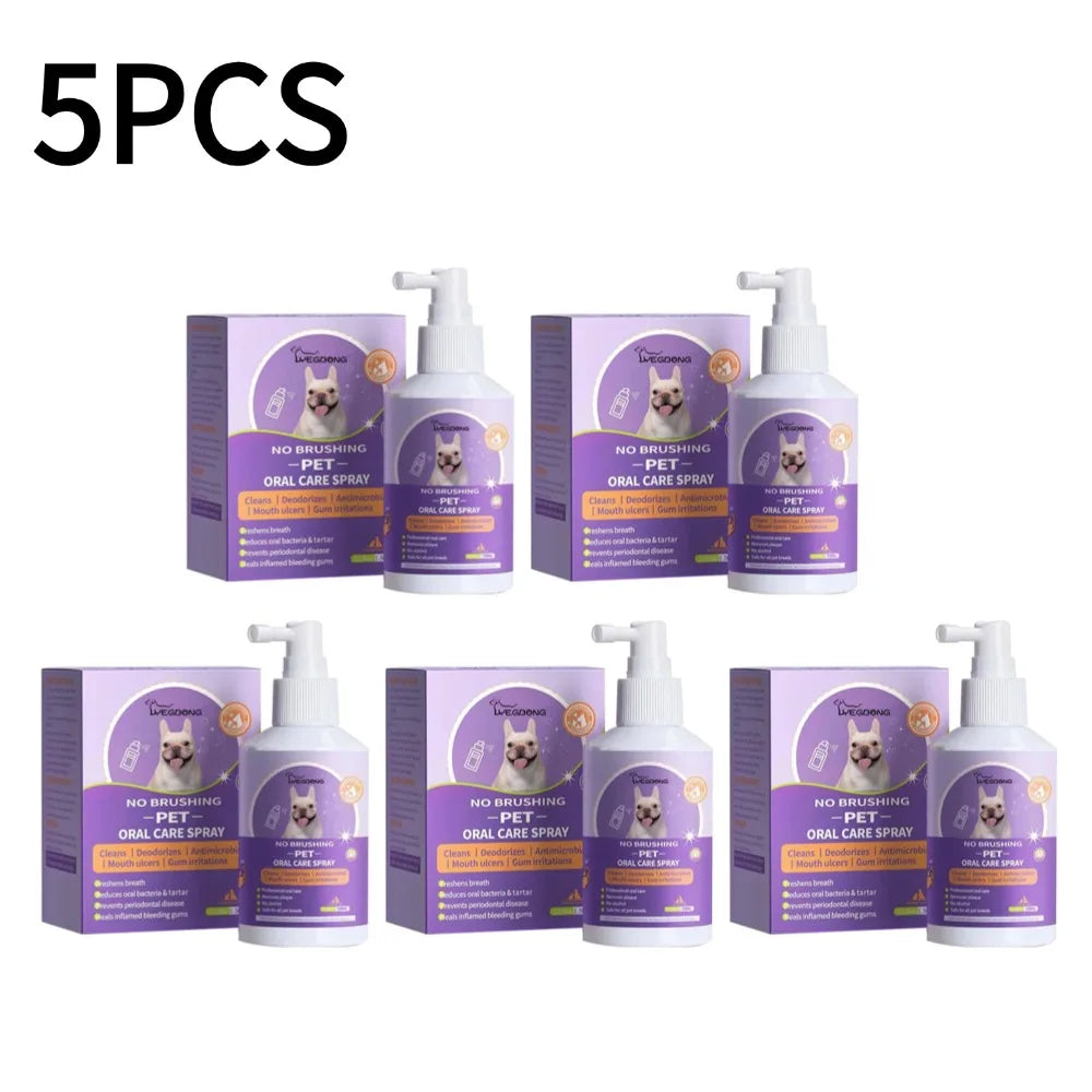 1- Portable Pet Teeth Cleaning Spray for Dogs & Cats Breath – Dog Supplies