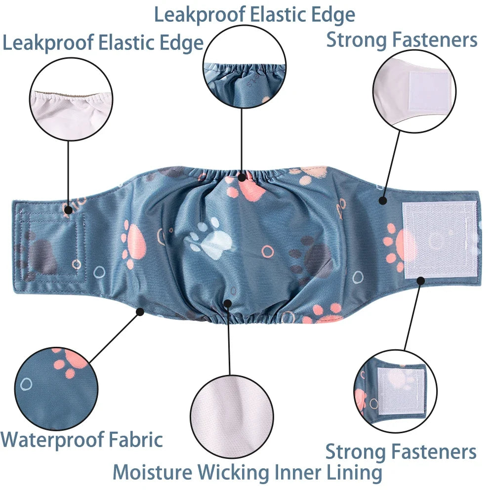 3PCS Durable Washable Male Dog Diaper Wraps - ProPawPet.com