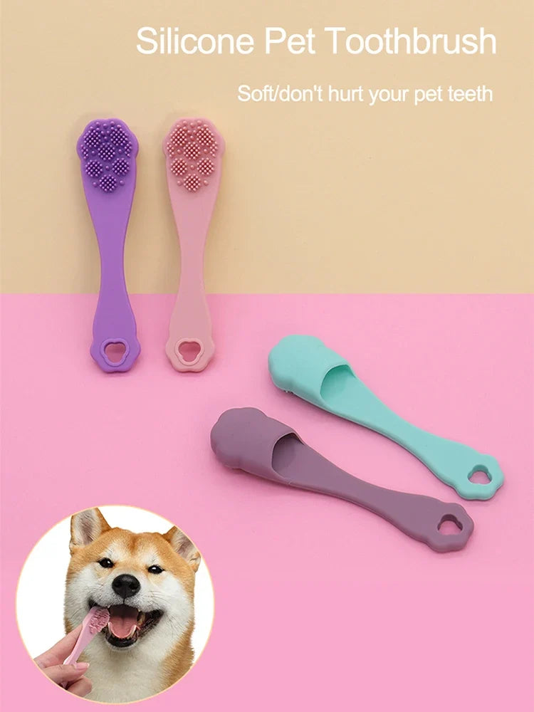 Pet Silicone Finger Cots Toothbrushs Dogs - ProPawPet.com