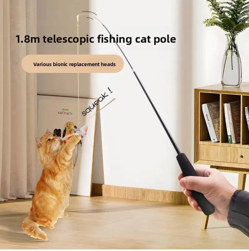 1.8M Extendable Cat Teaser Rod -Retractable - ProPawPet.com