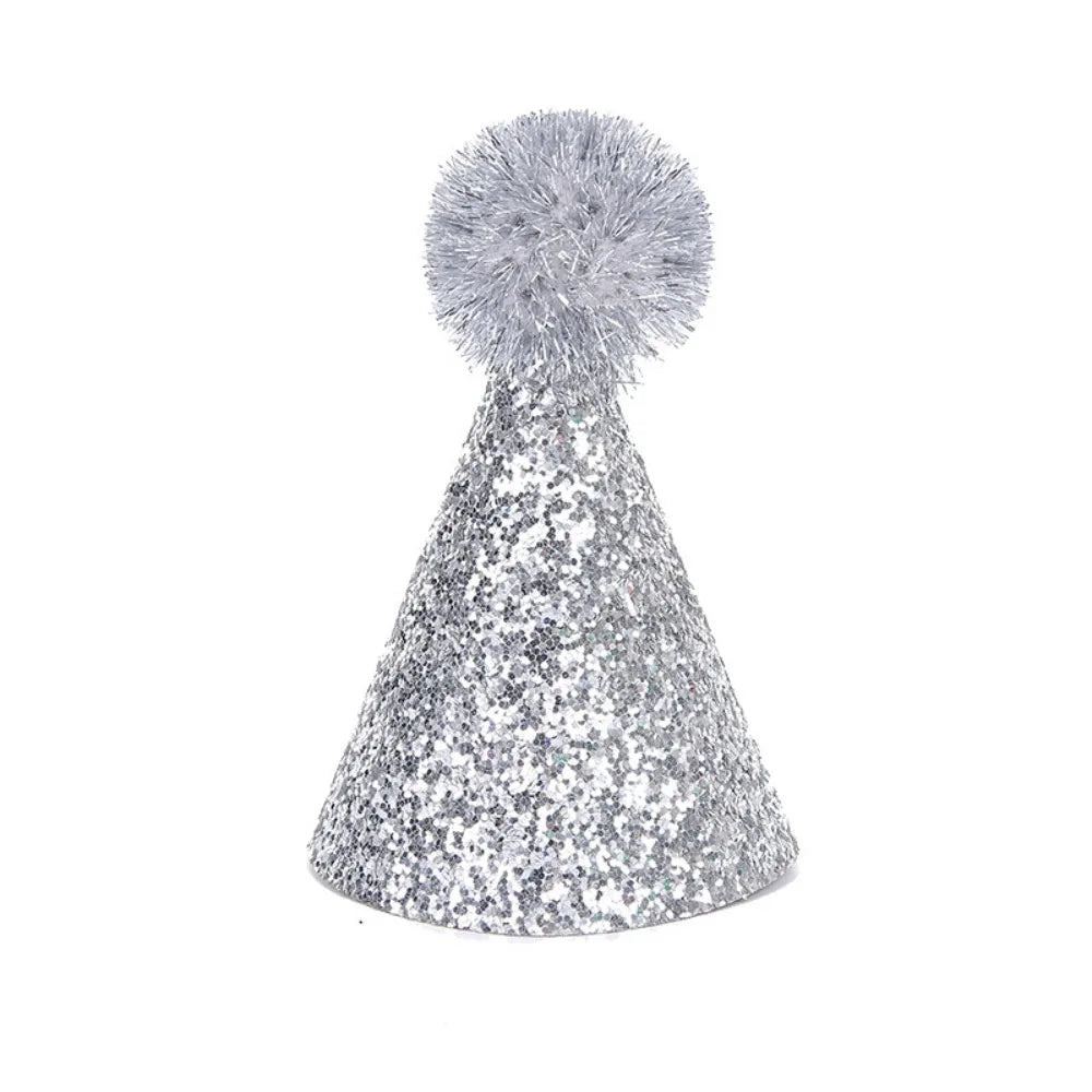 Creative Glitter Dog Birthday Hat Colorful Hairball Shiny Pet – Dog Supplies