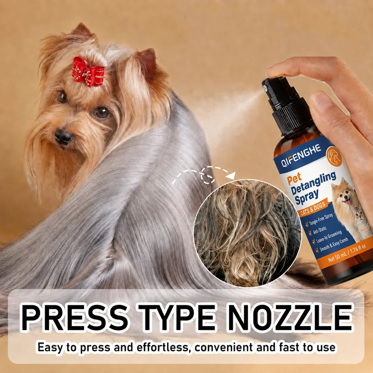 Dog Cat Hair Detangler Spray No Rinse Anti - ProPawPet.com