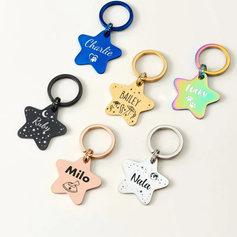 Personalized Star Pet ID Tag, Engraving - ProPawPet.com