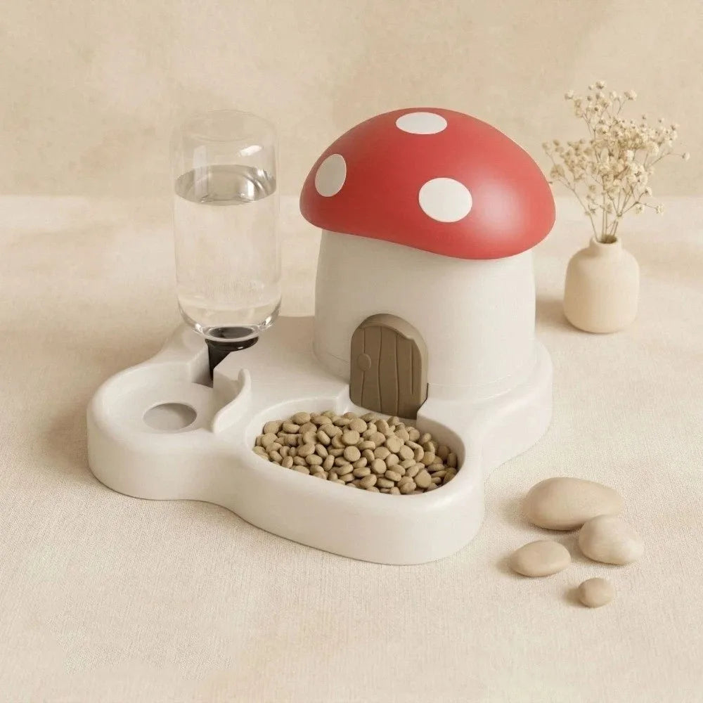 2 in 1 Mushroom Pet Automatic Feeder – Cat Bowls & Feeders