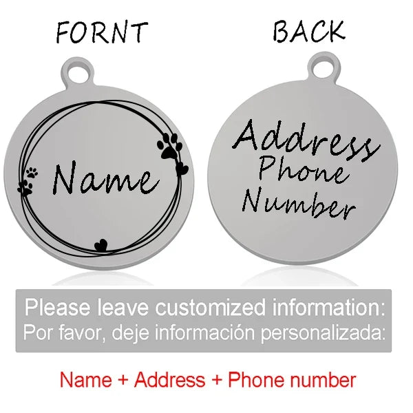 Custom Personalized Cat Dog ID Circle Tag - ProPawPet.com