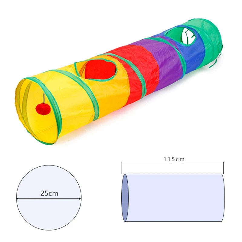 Collapsible Pet Cat Rainbow Tunnel - ProPawPet.com