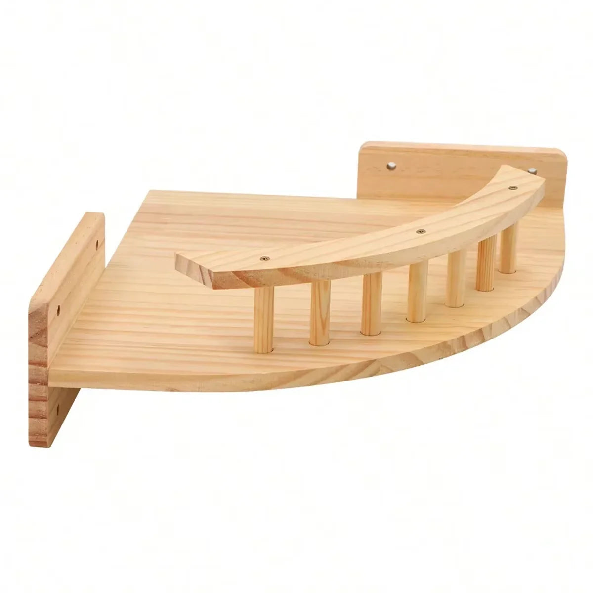 Wall-mounted wooden cat hammock and steps – view 5
