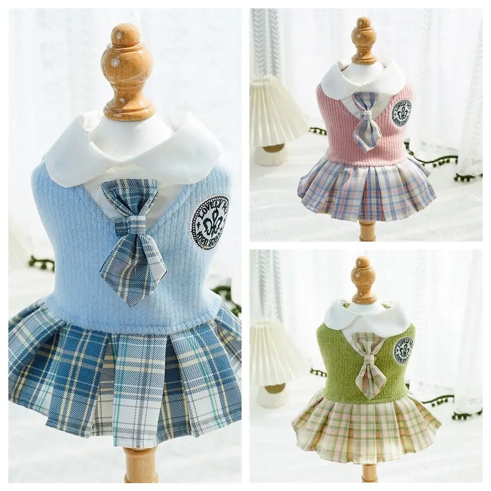 Kawaii Pet JK Plaid Skirt Knitted College - ProPawPet.com