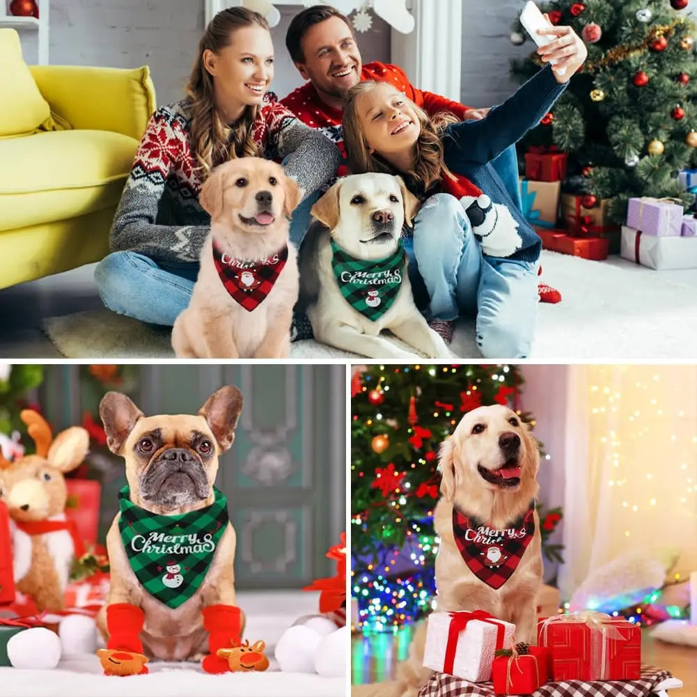 1/2pc Christmas Pet Triangle Scarf Dog - ProPawPet.com