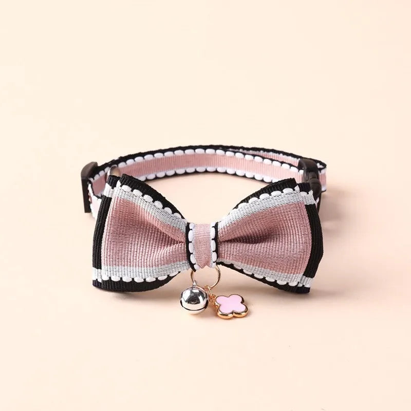 Cute Cat Collar with Bow Tie Adjustable Design Dogs – 7 Colors