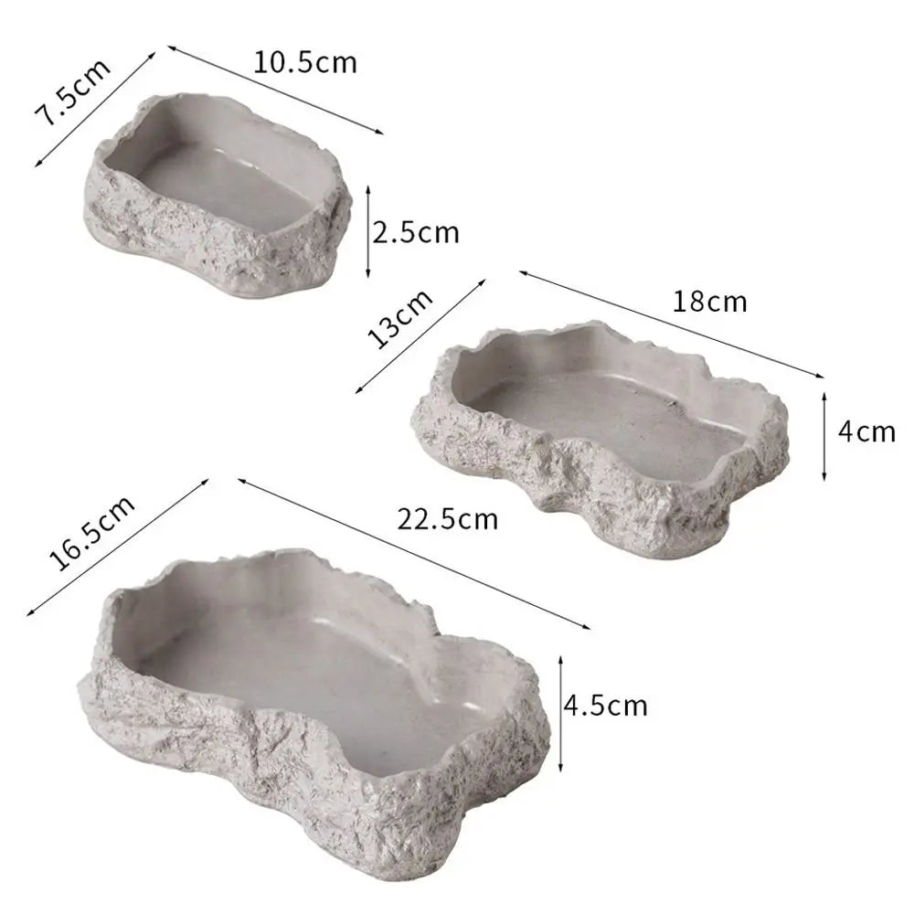 Simulated Rock Reptile Food Bowl Multiple - ProPawPet.com