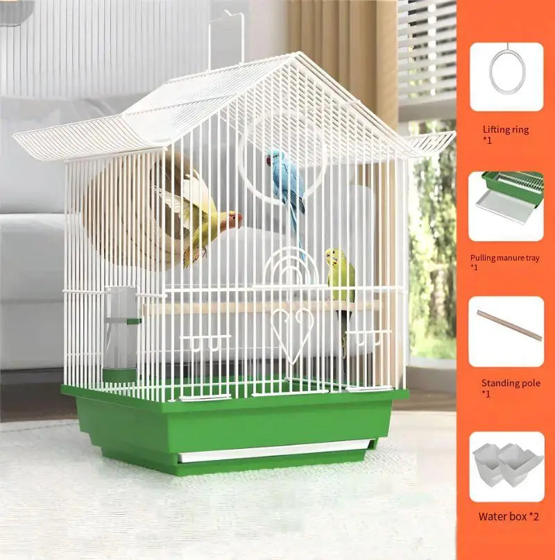 Portable Compact Bird Enclosure for Small Parrot Budgie Lovebird White Eye