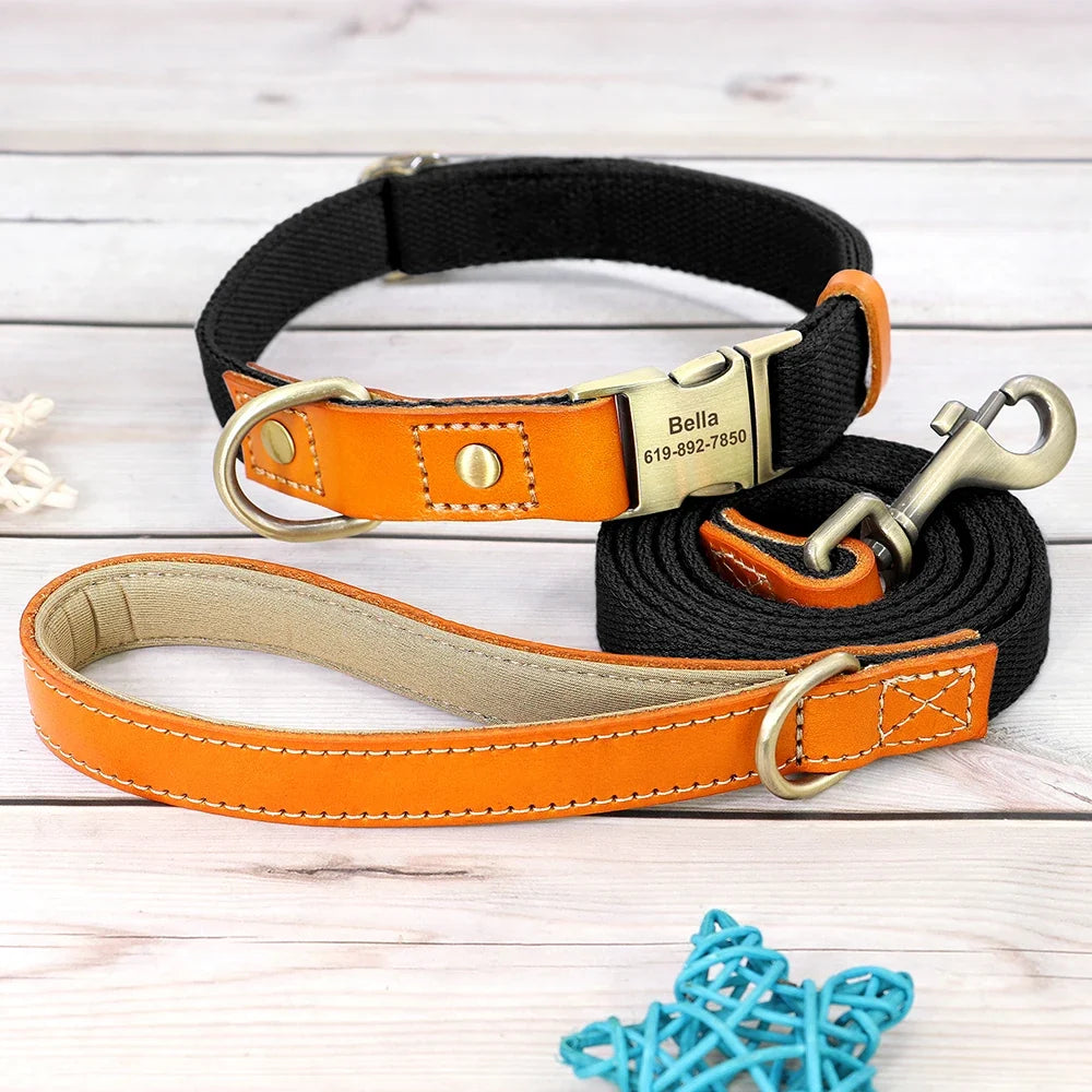 Nylon Custom Dog Puppy Collar Leash Set - ProPawPet.com