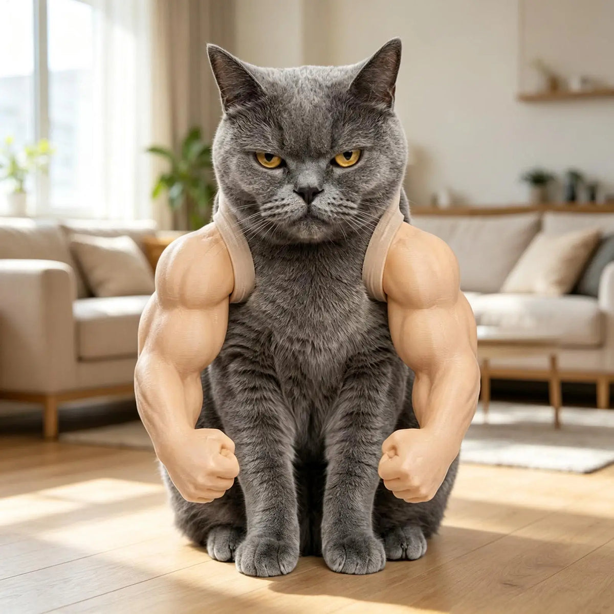 3D Printed Cat Muscle Arms Funny Cosplay - ProPawPet.com