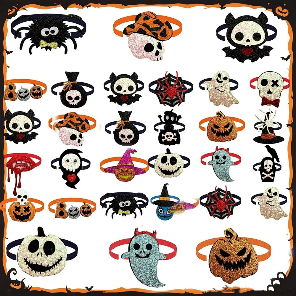 Halloween Mix Color Dog Bow Ties Puppy Pet Neckties Collar – Dog Supplies