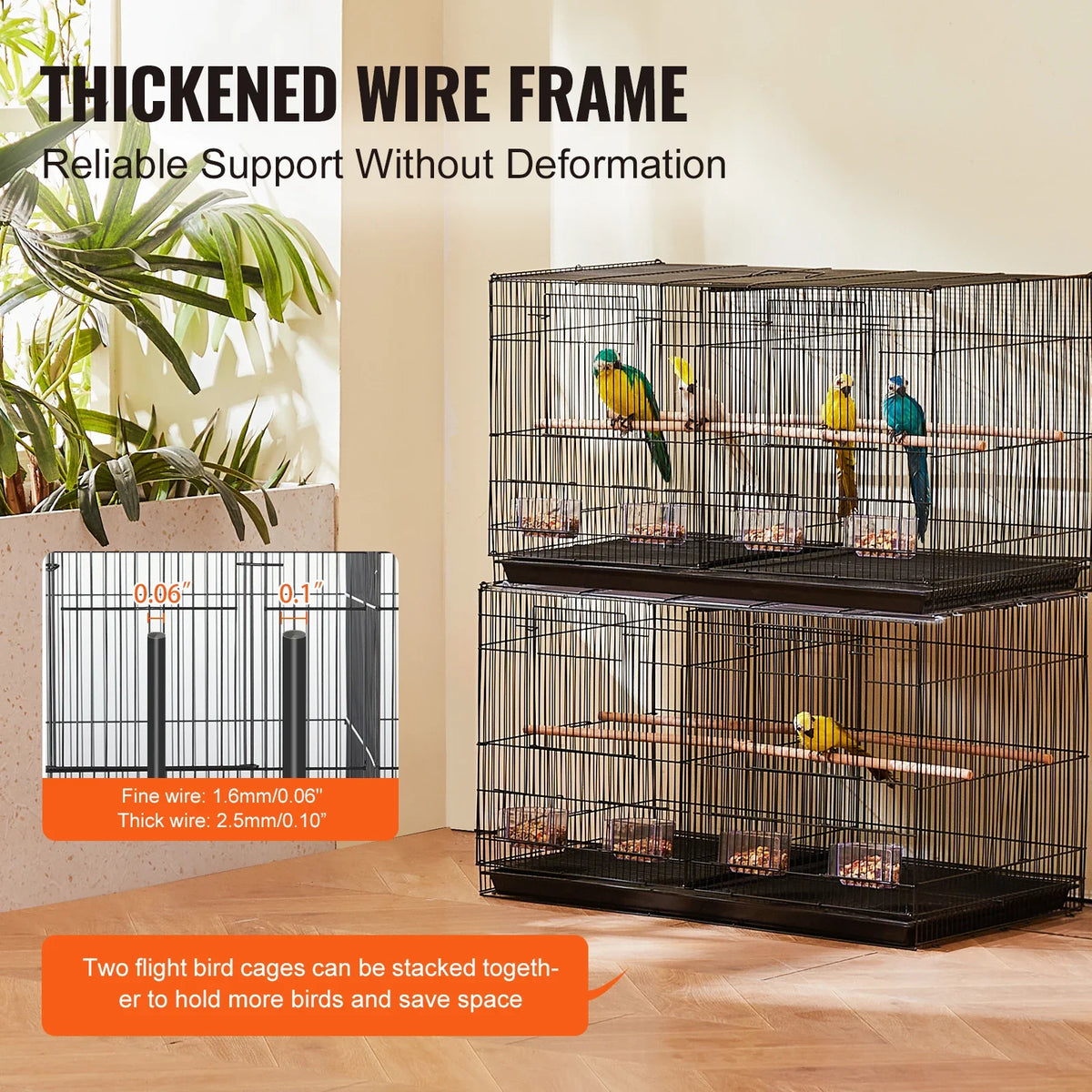 SucceBuy 30In Flight Bird Cage Stackable - ProPawPet.com