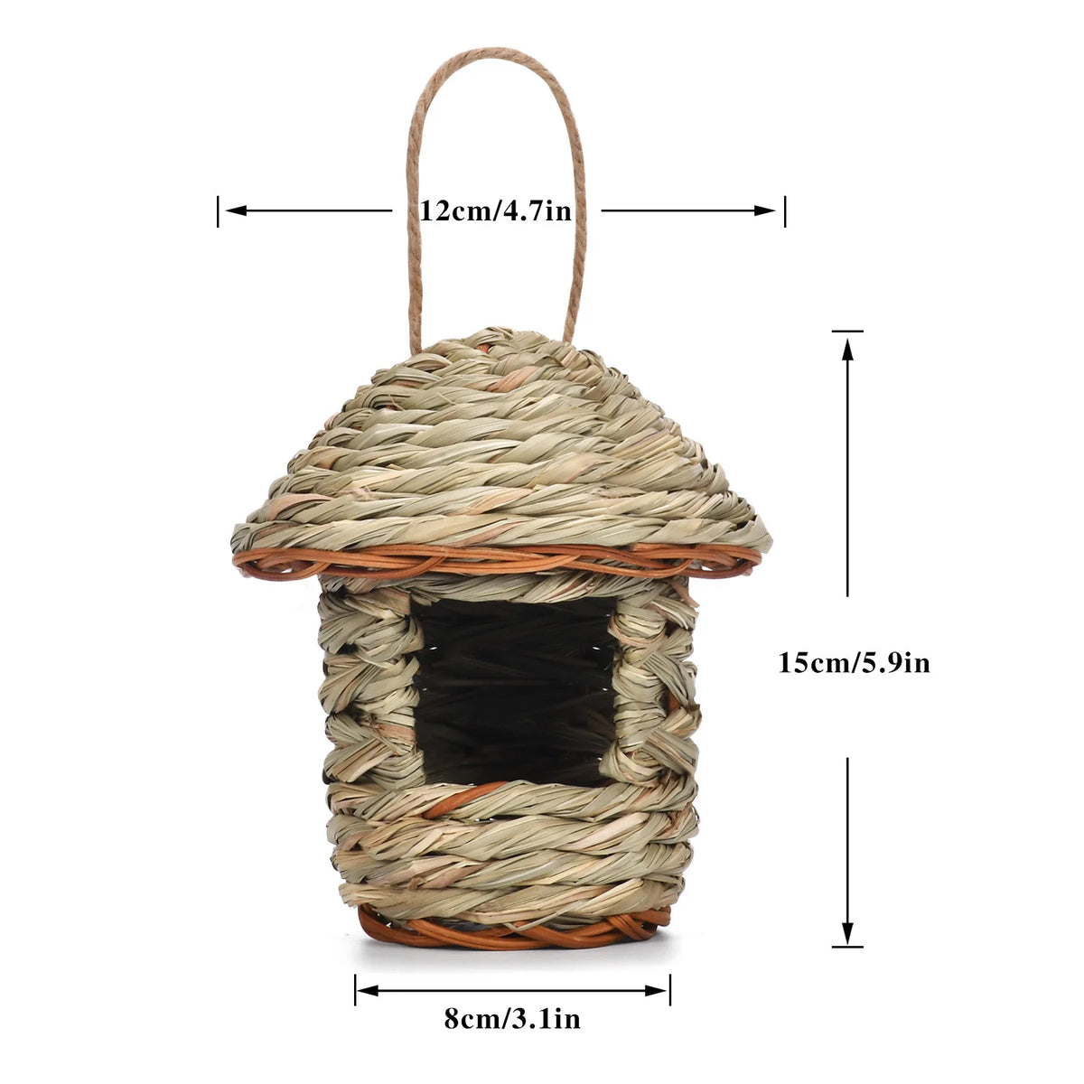 Outdoor Ecological Handmade Straw Parrot Bird Nest – 2 Colors