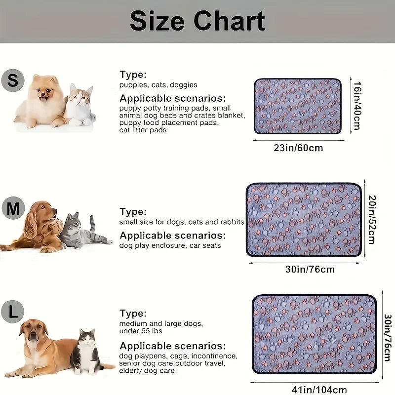 3pcs Flannel Pet Blanket Set with Cute Paw - ProPawPet.com