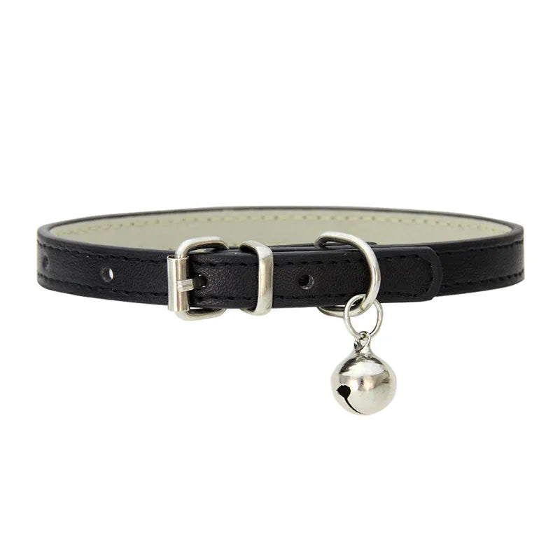 Cute Cat Collar Solid Faux Leather - ProPawPet.com