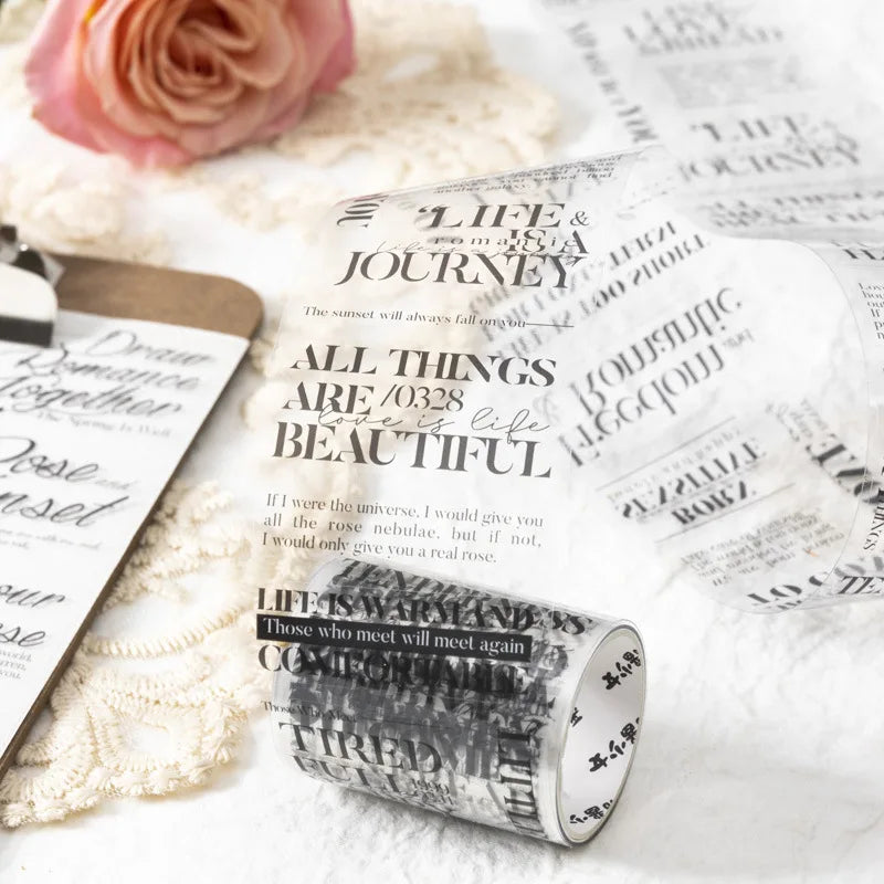 1roll Romantic English die cut tape PET - ProPawPet.com