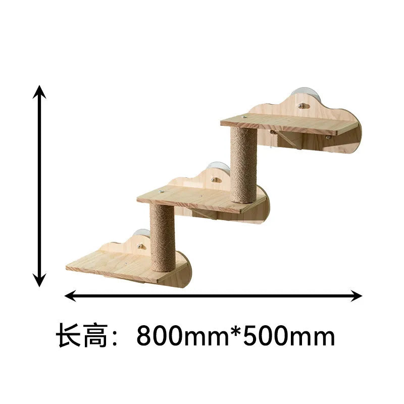 Solid Wood Cat Hanging Bed for Indoor with Suction Cups