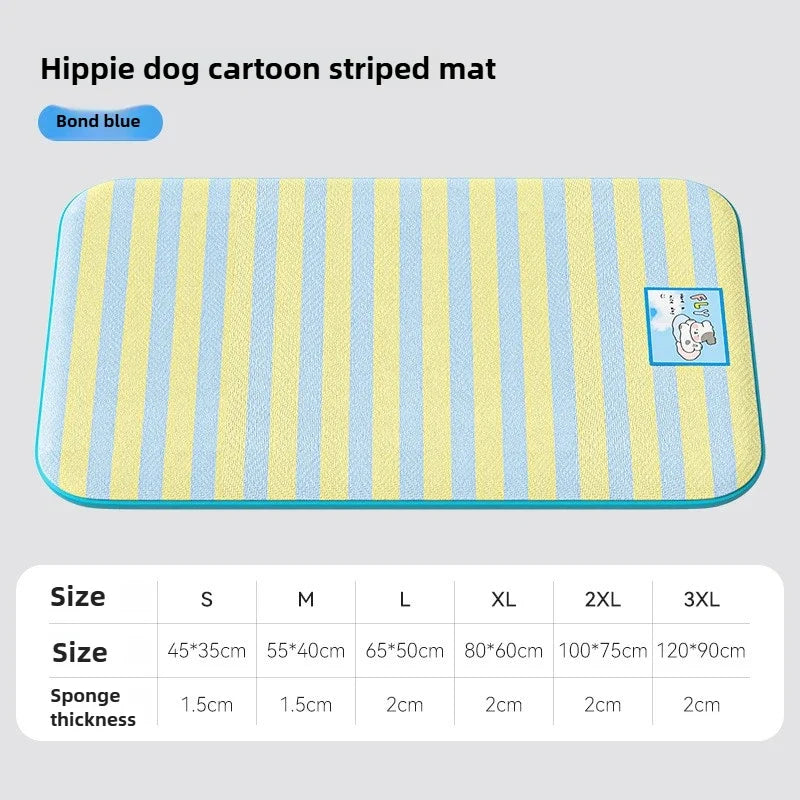 Summer Dog Cartoon Striped Ice Silk Cooling - ProPawPet.com