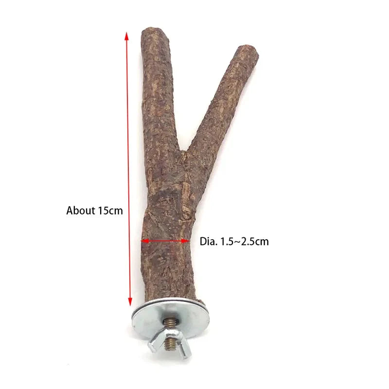 Natural Wood Pet Parrot Raw Wood Fork Tree - ProPawPet.com