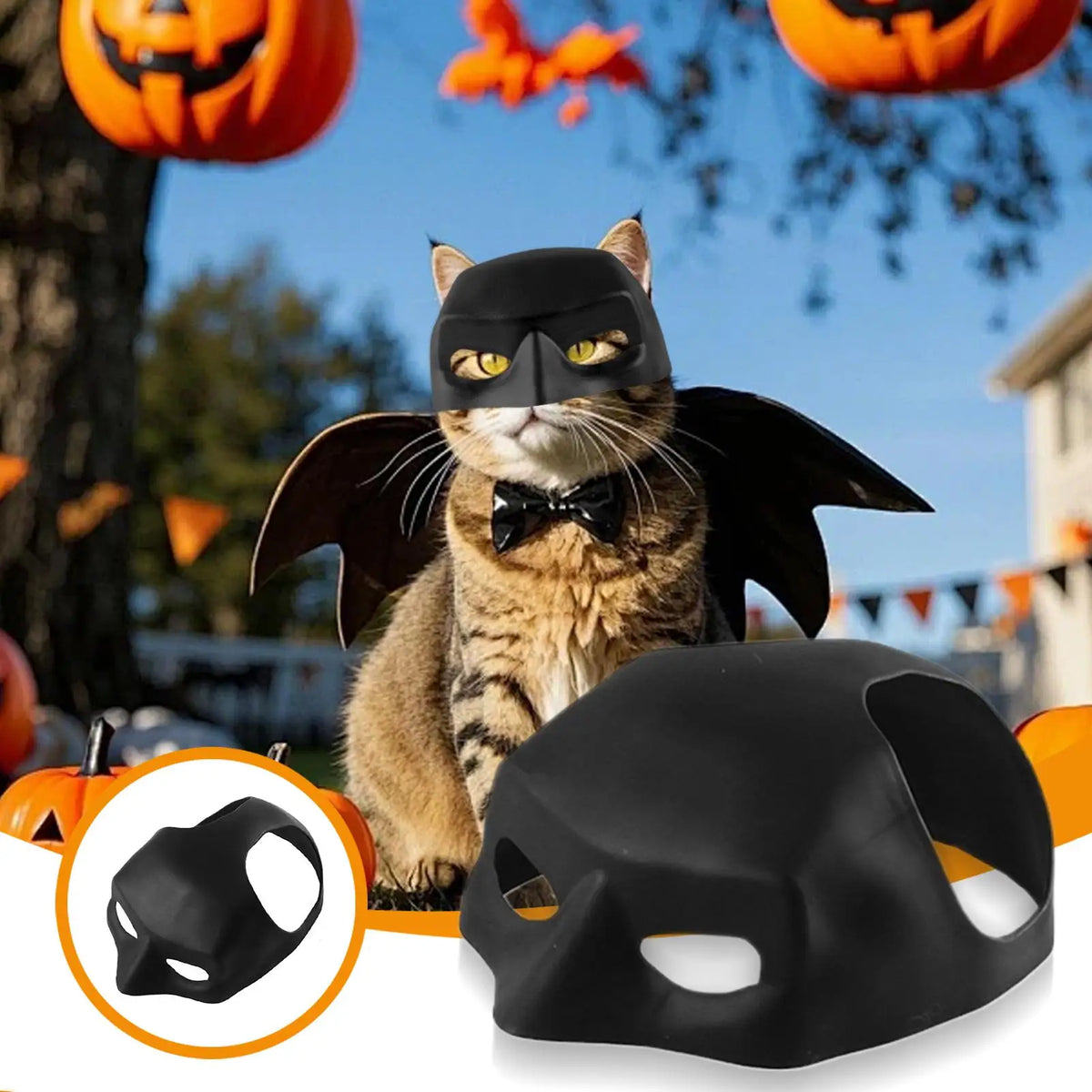 Black Bat Cat Avenger Mask Superhero Pet - ProPawPet.com
