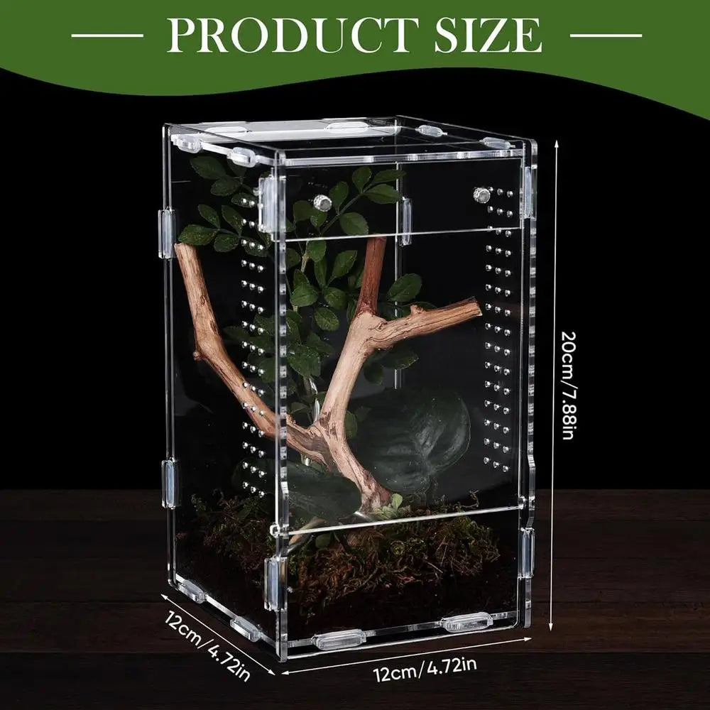 Acrylic Jumping Spider Enclosure Escape Proof Reptile Feeding