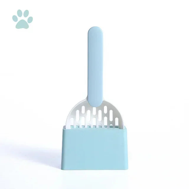 Cat Litter Scoop Set with Base Long Handle Clashing Poop Tool – 5 Colors