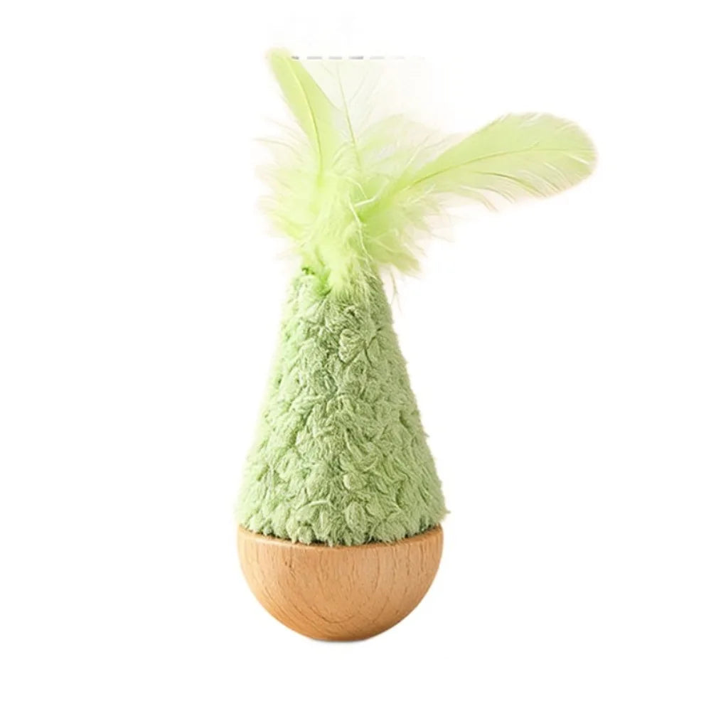 Interactive Creative Feather Tumbler Wobbler Bite Resistant Design