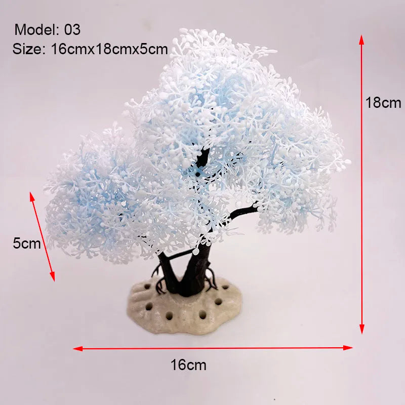 Aquarium Decoration Fish Tank Plastic Plant – 4 Colors