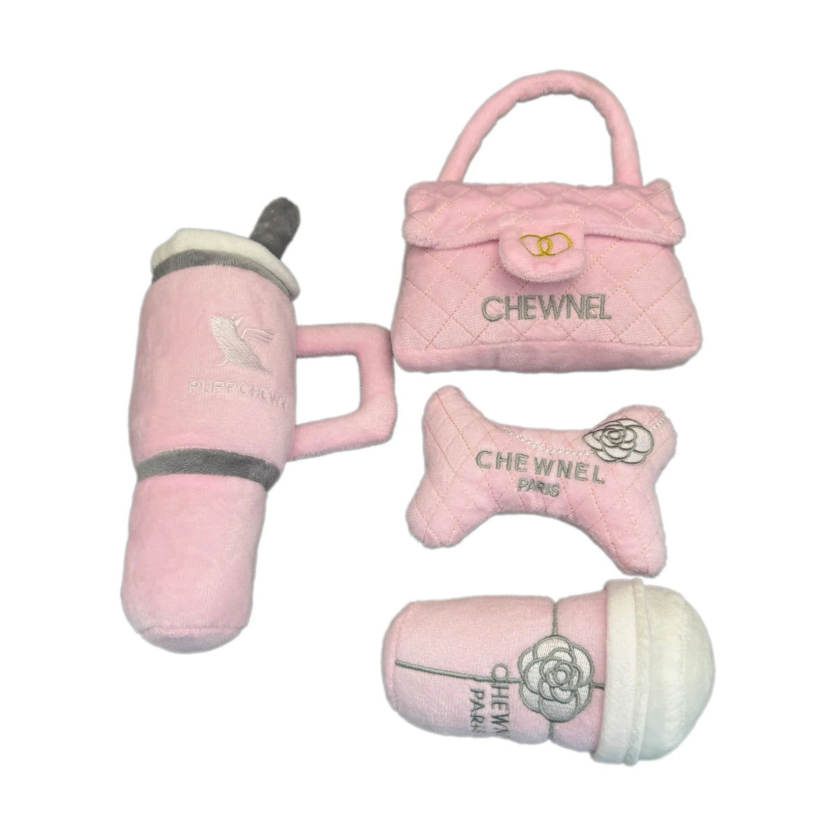 Pink Cute Dog Squeaky Toys Set Handbags Cups - ProPawPet.com