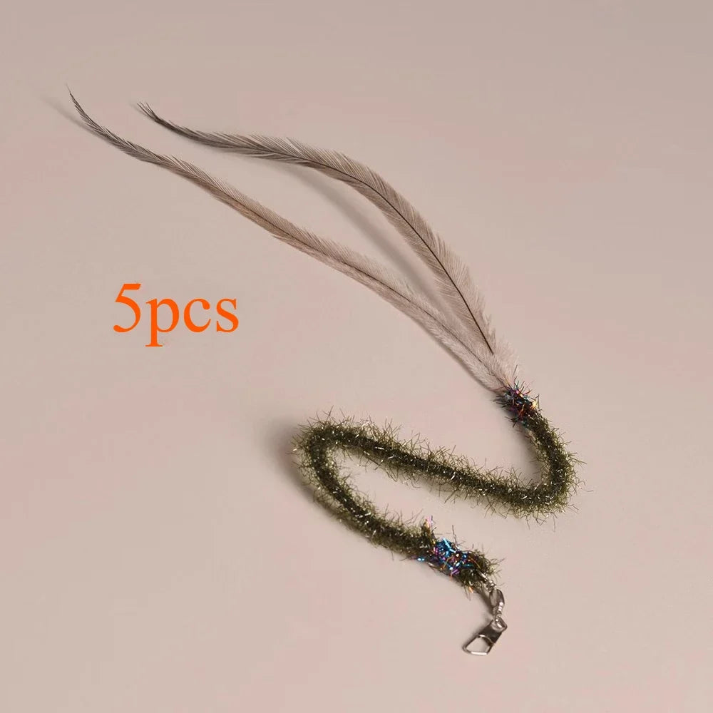 3 Feather Worm Cat Teaser Stick for Changing Heads Plaything
