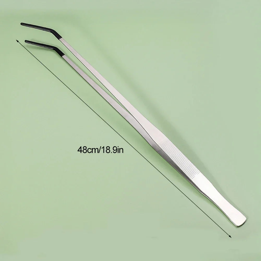 Stainless Steel Reptile Feeding Tongs with Rubber Tips – 8 Colors