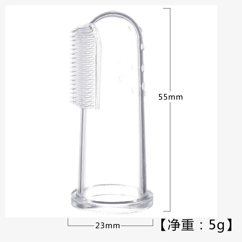 Soft Dog Finger Toothbrush Grooming Brush Bad Breath Tartar Teeth Tool