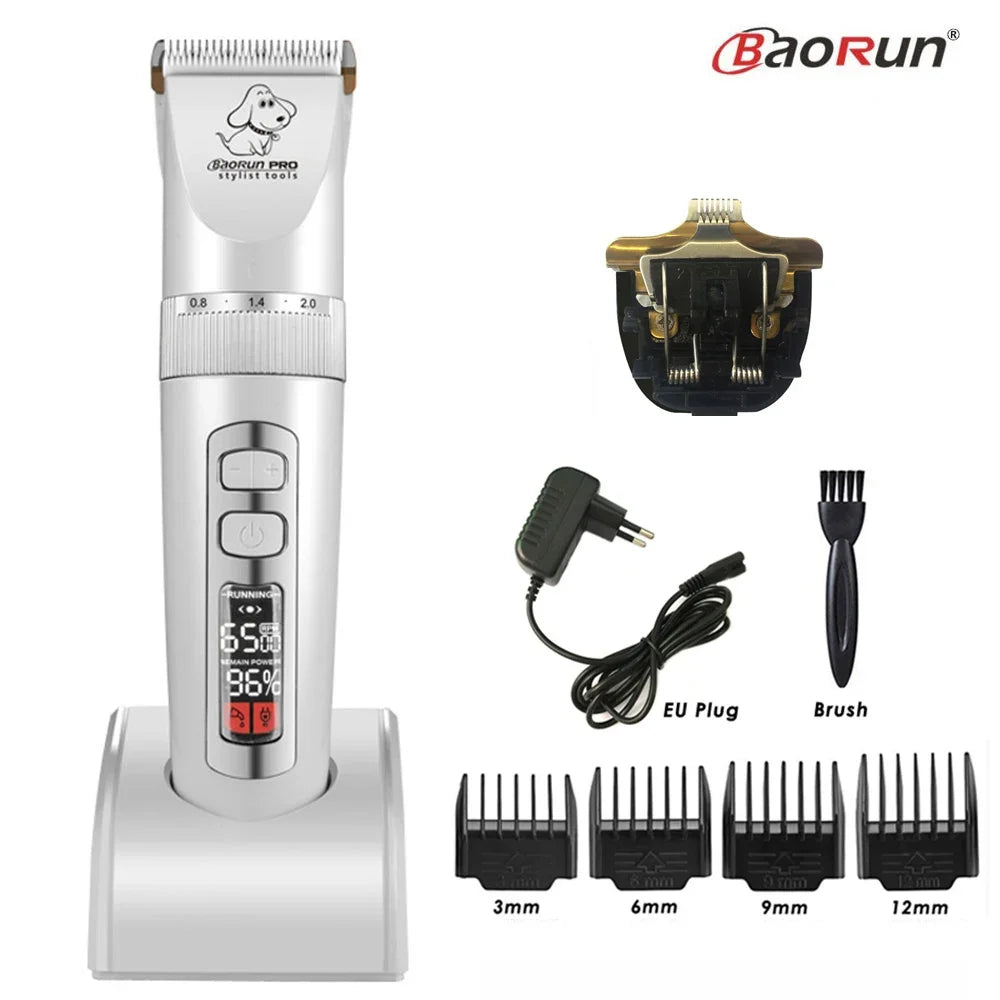 Baorun P9 Dog Hairclipper Professional LCD Screen Cat Clippers, Rechargeable