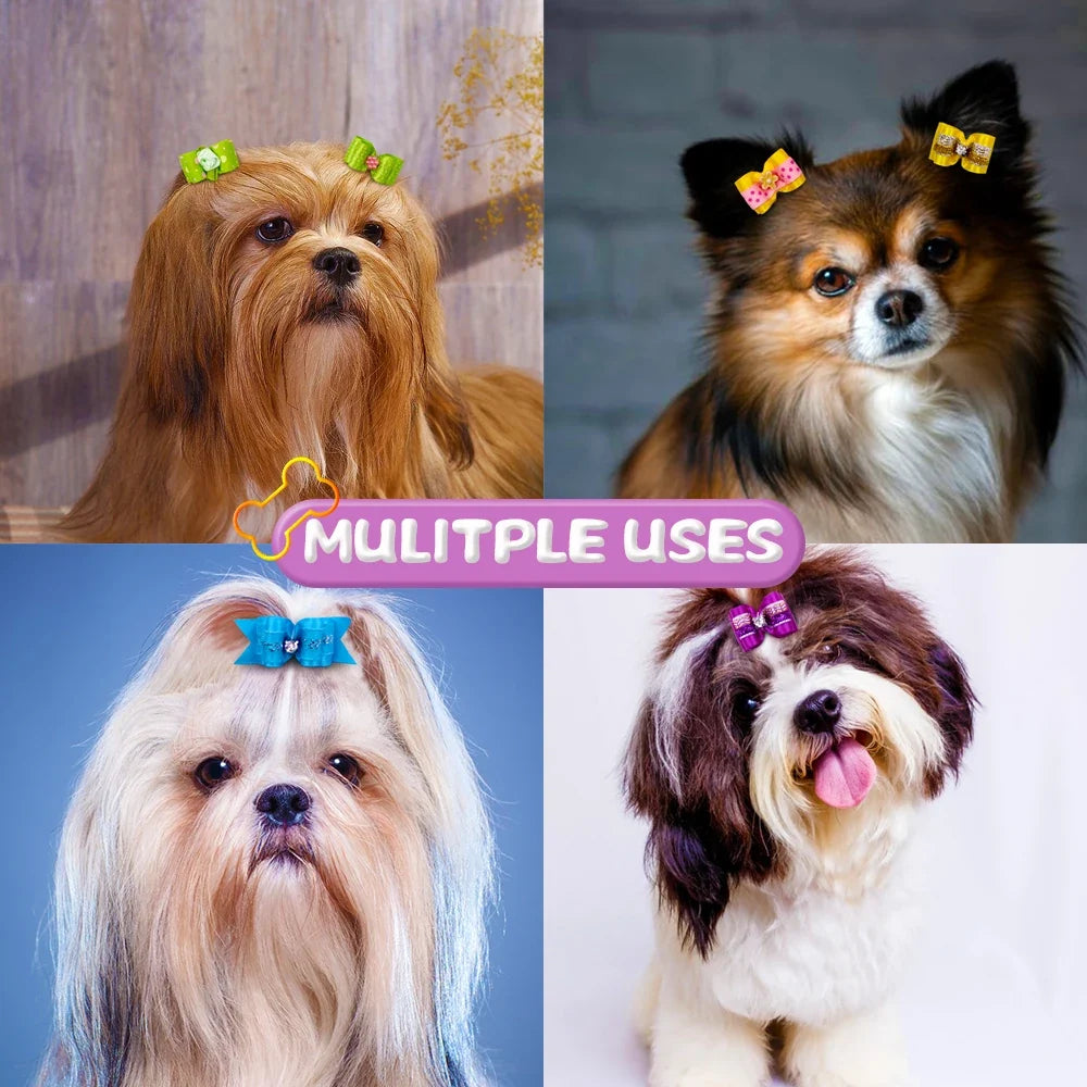 20pcs Pet Dog Cute Hair Bows with - ProPawPet.com