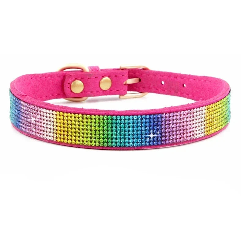 Suede Fiber Crystal Dog Collar Comfortable - ProPawPet.com