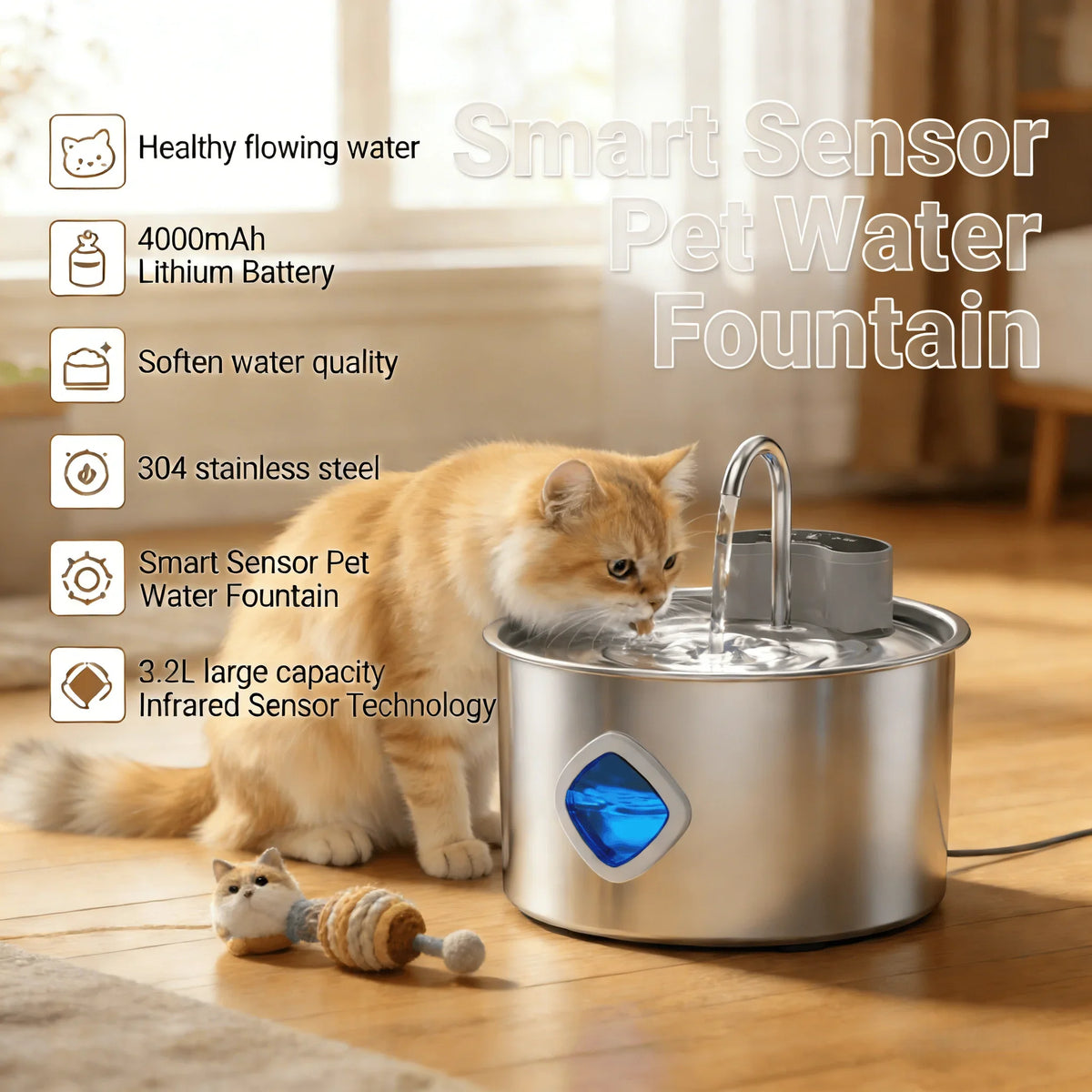 Rechargeable 3.2l Large Cat Water Fountain – photo 2