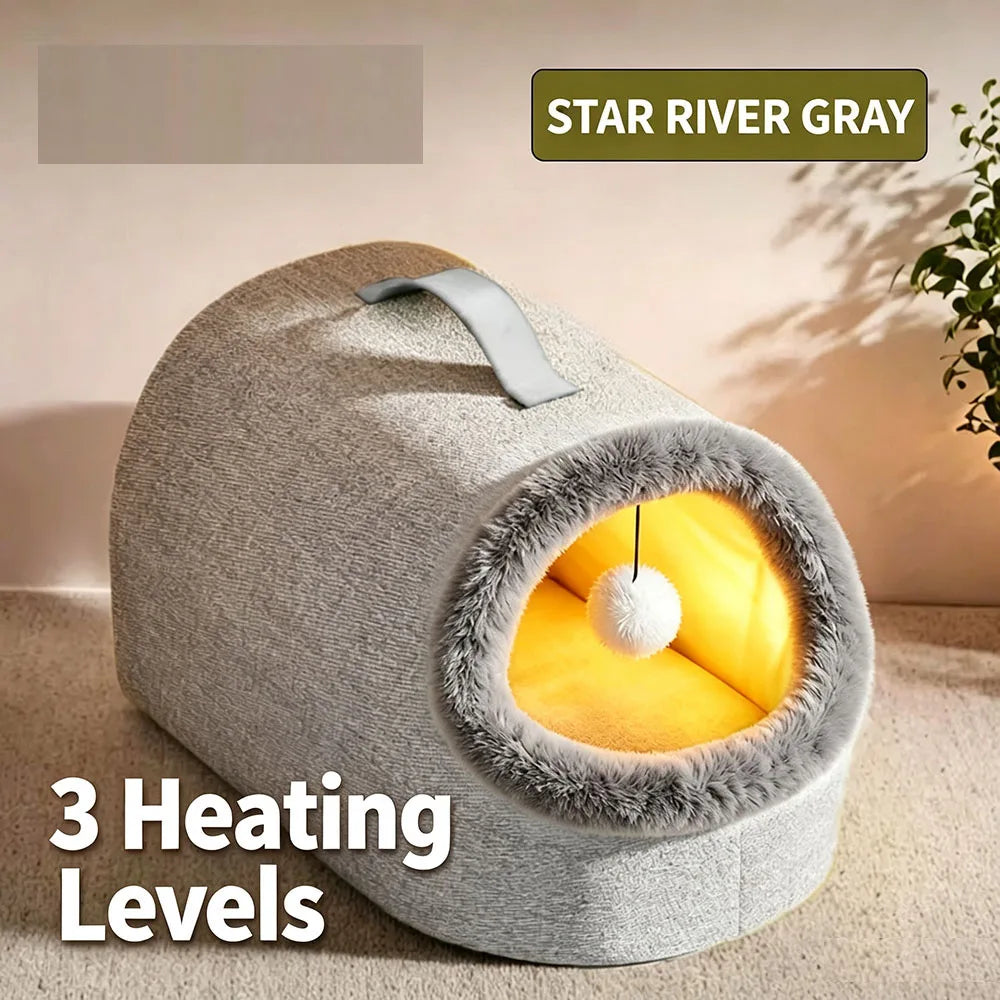 Heated Cat Bed Enclosed Pet House Winter - ProPawPet.com