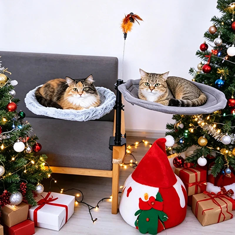 Adjustable Cat Hammock Desk Bed with Toy - ProPawPet.com