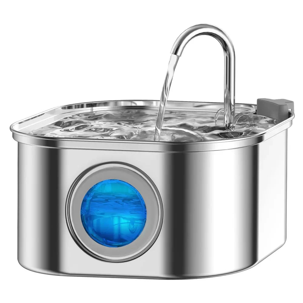 3.2l Stainless Steel Pet Water Food Feeder Auto Cat Fountain – Cat Supplies